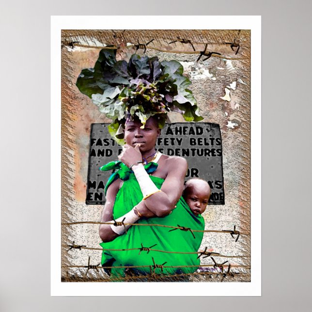 Leben hinter einem Barb Wire Zaun Poster (Vorne)