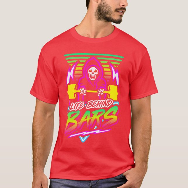 Leben hinter Gittern Fitnessstudio Reaper Retro Ne T-Shirt (Vorderseite)