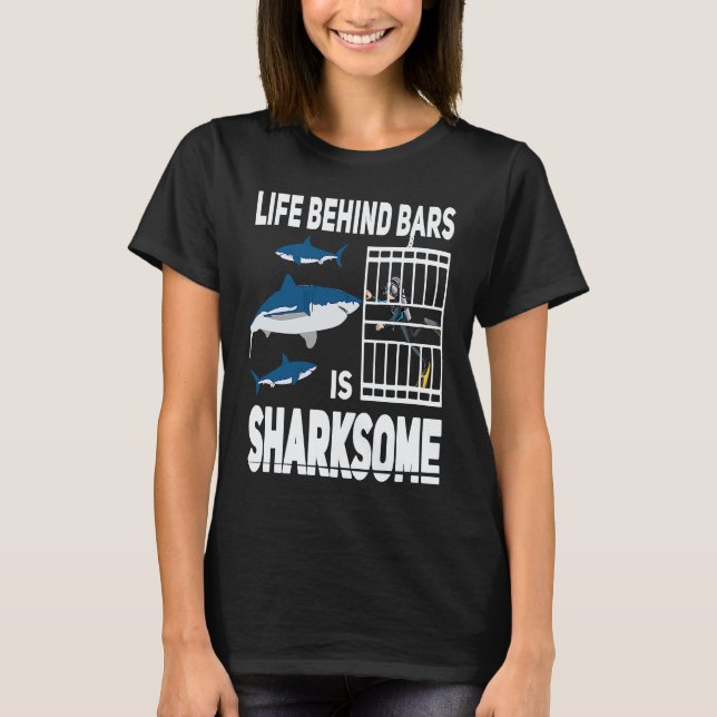 Leben hinter Gittern ist sharksome Tauchen Hai D T-Shirt (Vorderseite)
