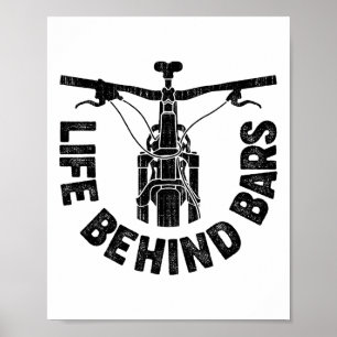 Leben hinter Rs Mountainbiken Vintage-Fahrrad Bik Poster