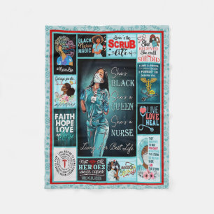 Leben ihr bestes Leben Black Queen Nurse Fleecedecke