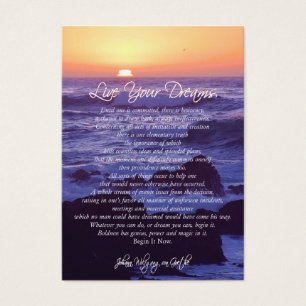 Leben Ihre Träume INSPIRIEREND KARTEN