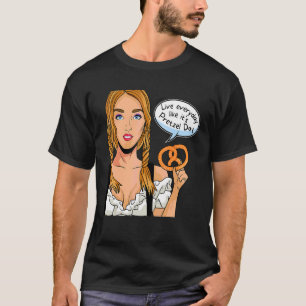 Leben im Alltag, wie es ist Bretzel Day Girl mit P T-Shirt