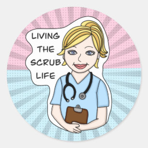 Leben im Krub   Krankenpfleger, Betreuer, Doktor Runder Aufkleber