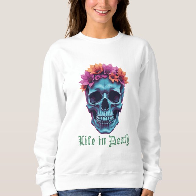 Leben im Tod, Blühen in Blau Sweatshirt (Vorderseite)