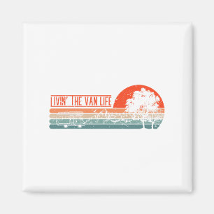 Leben im Van Retro-Camper Camping-Van Magnet