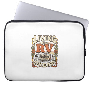 Leben im Wohnmobil-Traum Vintage-Camping-Shirt-Des Laptopschutzhülle