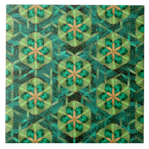 Leben in Blume Muster Malachite Fliese