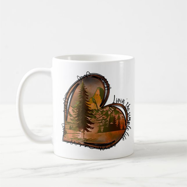Leben in der einfachen Herznatur Kaffeetasse (Links)