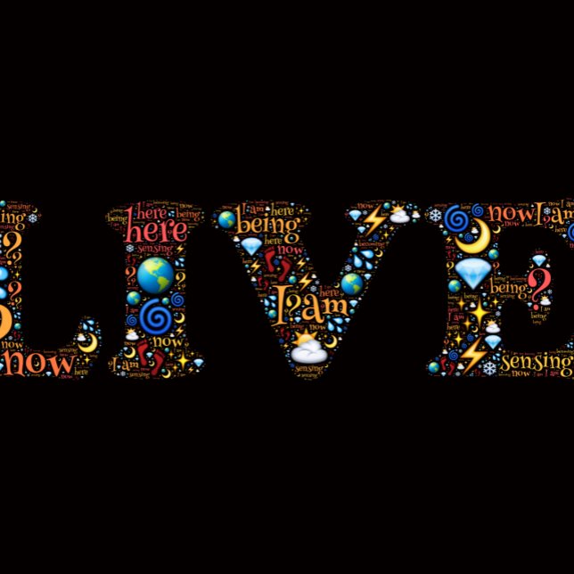 Leben in der Gegenwart inspirierender Wortkunst Kissen (Von Creator hochgeladen)