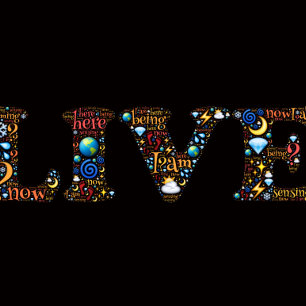 Leben in der Gegenwart inspirierender Wortkunst Poster