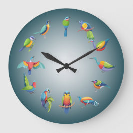 Leben in der Vogelzeit Große Wanduhr