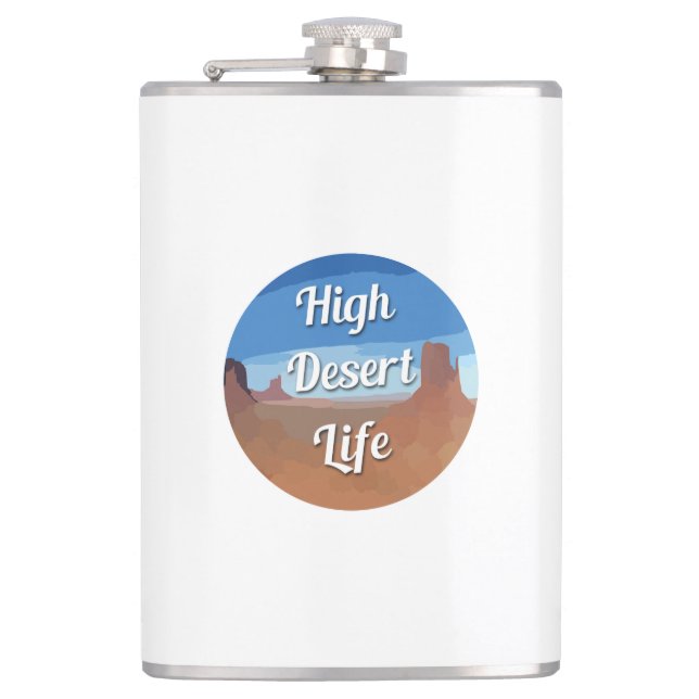 Leben in der Wüste Flachmann (Vorderseite)