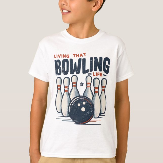 Leben in diesem Bowling T-Shirt (Vorderseite)