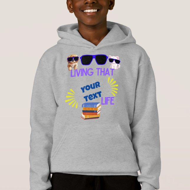 "Leben in diesem [Klasse] Leben" individuell anpas Hoodie (Vorderseite)