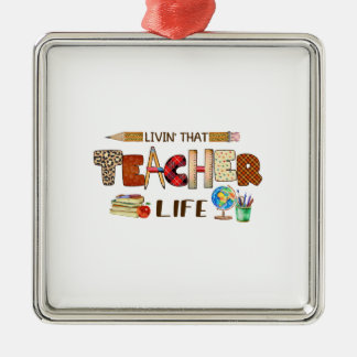 Leben in diesem Lehrerleben Ornament Aus Metall