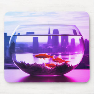 Leben in einer Fischglas Laptop-Desktop-Tablet-Com Mousepad