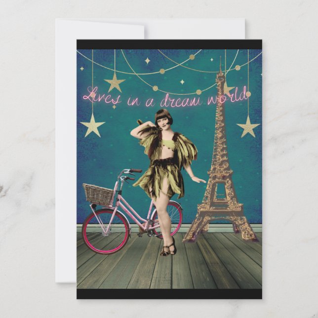 Leben in einer Traumwelt Funky Altered Art Flat Ca (Vorderseite)