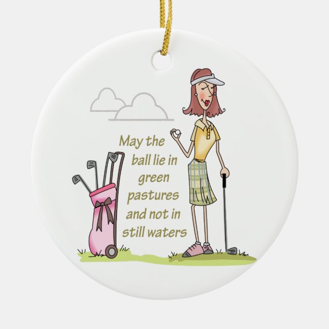 Leben in grünen Weiden Keramik Ornament (Vorne)