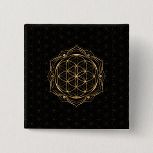Leben in Lotus - Heilige Geometrie Button