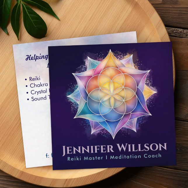 Leben in Lotus Quadratische Visitenkarte (Von Creator hochgeladen)