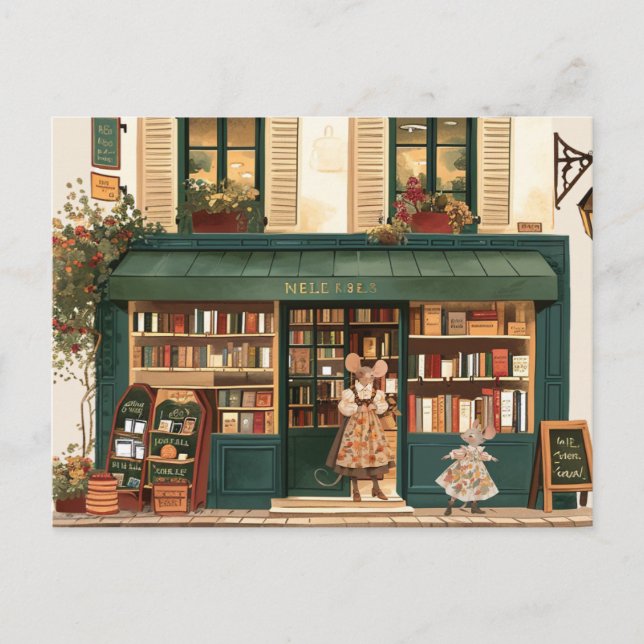 Leben in Mäuse Stadt - Kleine Frau Elody Postkarte (Vorderseite)