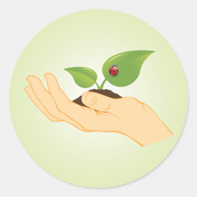 Leben in unseren Händen stoppen den Klimawandel Runder Aufkleber (Vorderseite)