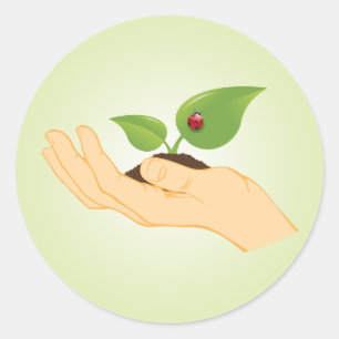 Leben in unseren Händen stoppen den Klimawandel Runder Aufkleber