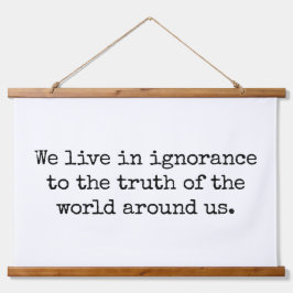 Leben in unwissender Holztäfelung Wandteppich Mit Holzrahmen