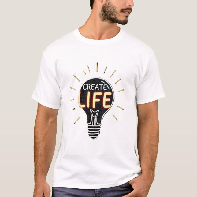 Leben - Inspiration Licht Bulldesign T-Shirt (Vorderseite)
