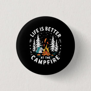 Leben ist besser am Lagerfeuer Lustiges Camping Button