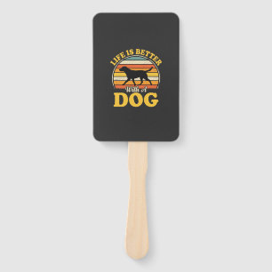 Leben ist besser mit einem Retro-Hund Fächer