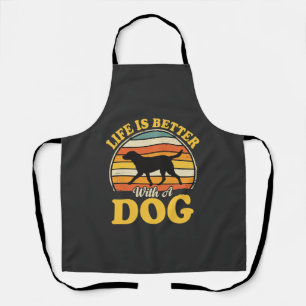 Leben ist besser mit einem Retro-Hund Schürze