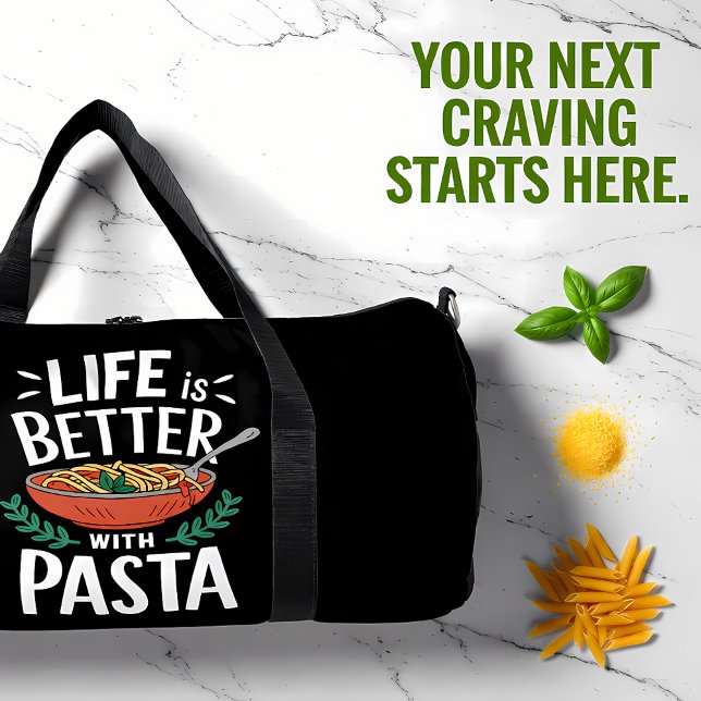 Leben ist besser mit Pasta-Schüssel Duffle Bag (Von Creator hochgeladen)