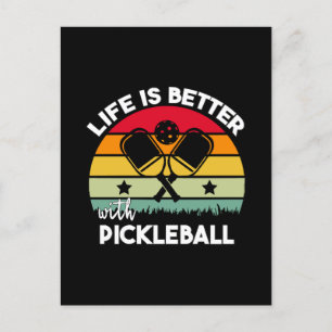 Leben ist besser mit Pickleball Postkarte