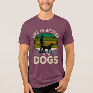 Leben ist besser mit Retro-Sonnenuntergang-T-Shirt Tri-Blend Shirt