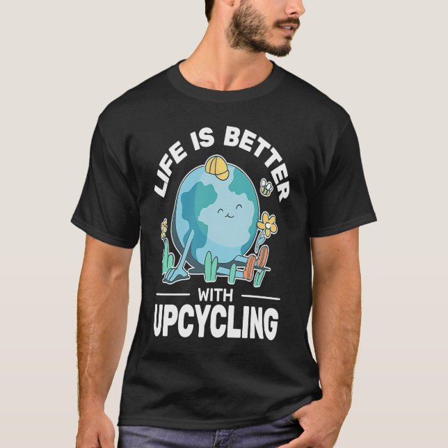 Leben ist besser Radfahrer Männer kreative Wiederv T-Shirt (Vorderseite)