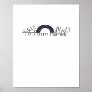 Leben ist besser zusammen Stadt Regenbogen Künstle Poster