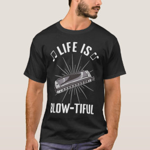 Leben ist blass Harmonicist Harmonica Player mou T-Shirt
