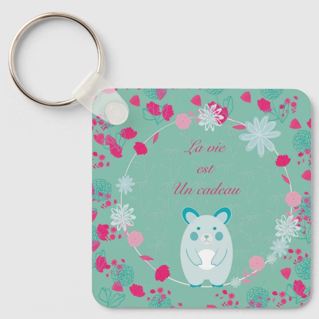 Leben ist ein Geschenk Schlüsselanhänger (Vorderseite)