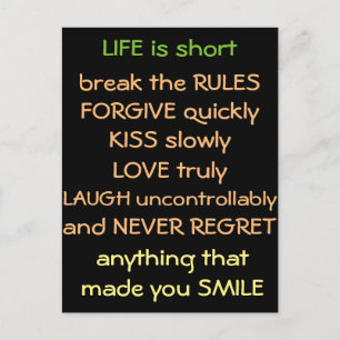 Leben ist ein Hort Postkarte