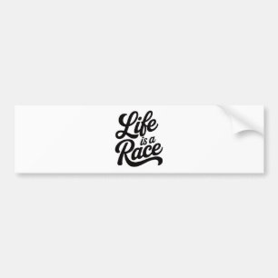 Leben ist ein Rennen Custom-Cut Vinyl Motivierend Autoaufkleber