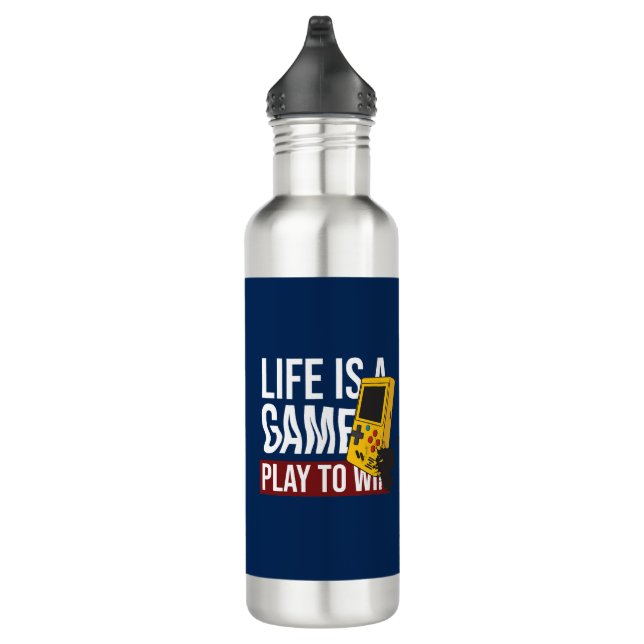 LEBEN IST EIN SPIELSPIEL, UM ZU GEWINNEN EDELSTAHLFLASCHE (Rechts)