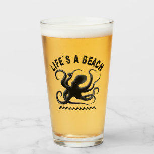 Leben ist ein Strand - Funny Summer Quote Design Glas
