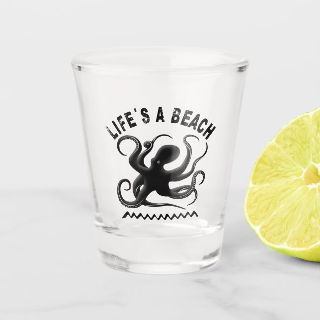 Leben ist ein Strand - Funny Summer Quote Design Schnapsglas (Vorderseite)
