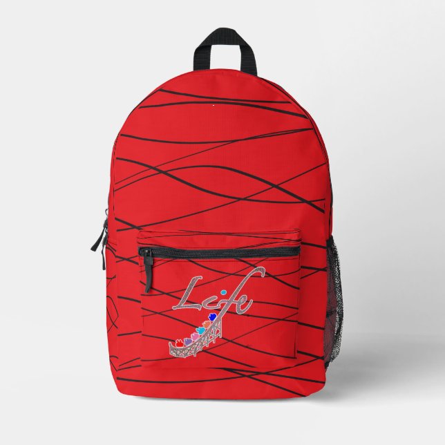 Leben ist eine Achterbahn Bedruckter Rucksack (Vorderseite)