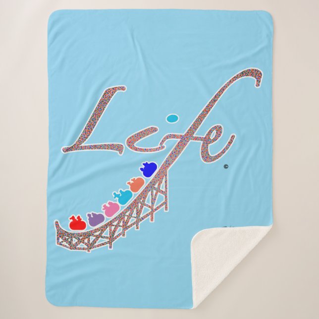 Leben ist eine Achterbahn Sherpadecke (Vorderseite)