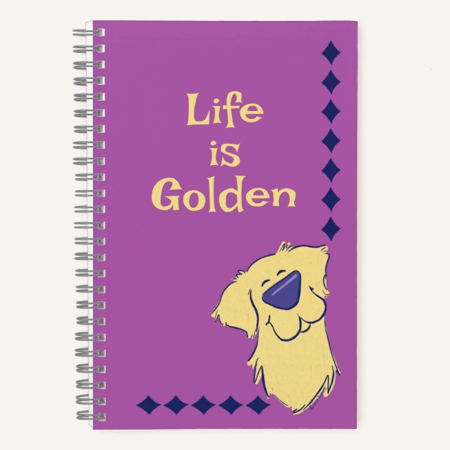 "Leben ist golden" Goldener Retriever Custom Spira Notizbuch (Vorderseite)
