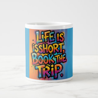 Leben Ist Kurz Buch Die Reise Graffiti-Geschenk Pa Jumbo-Tasse