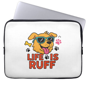 Leben ist Ruff - Funny Dog Cartoon Laptopschutzhülle